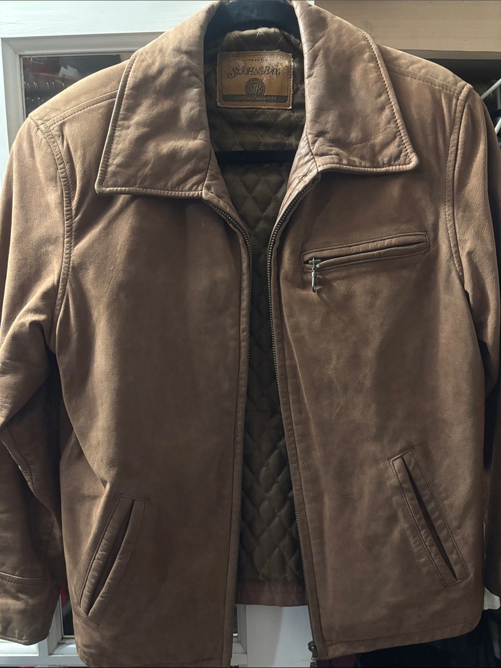 St. John's Bay Brown Suede Bomber Jacket